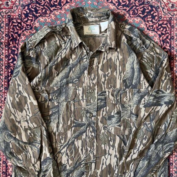 Vintage Mossy Oak Shirt Men’s Size Medium 21x30.5 Long Sleeve Treestand Camo - Picture 2 of 8